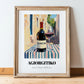 Agiorgitiko – Greek Café on the Corner, Greek Wine Wall Decor, in wooden frame leaning on the floor