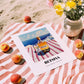 Retsina – Greek Coastal Table, Greek Wine Illustration, unframed on coastal sand