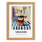 Vinsanto – Greek Urban Café Scene, Greek Wine Poster, set in oak frame