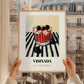Visinada – on Striped Tablecloth, Greek Beverage Poster, styled in a charming Paris street view