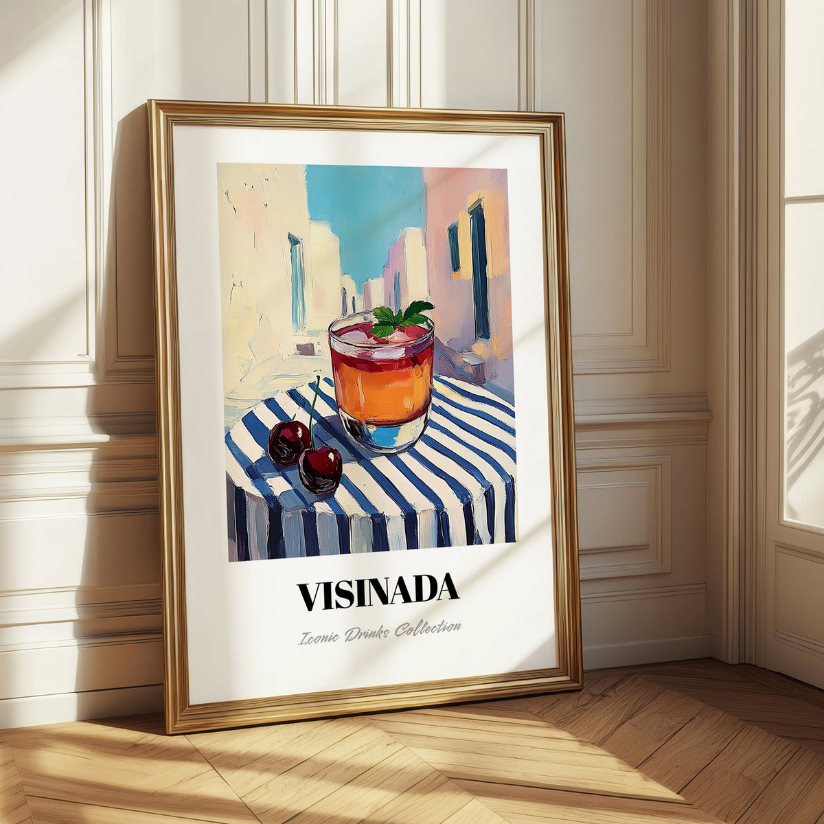 Visinada – Greek Urban Café Scene, Greek Beverage Wall Decor