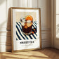 Sweet Tea – on Striped Tablecloth, American Beverage Painting