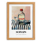 Schnaps – on Striped Tablecloth, Austrian Beer Still Life, set in oak frame