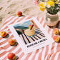 Ponche Crema – Venezuelan Outdoor Café Scene, Venezuelan Spirit Still Life, unframed on coastal sand