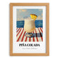 Piña Colada – Puerto Rican Coastal Café Moment, Puerto Rican Cocktail Poster, set in oak frame