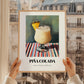 Piña Colada – on Striped Tablecloth, Puerto Rican Cocktail Wall Painting, styled in a charming Paris street view