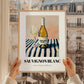 Sauvignon Blanc – on Striped Tablecloth, New Zealander Lemonade Illustration, styled in a charming Paris street view