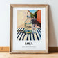 Loza – Montenegrin Outdoor Café Scene, Montenegrin Spirit Art, in wooden frame leaning on the floor