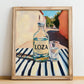 Loza – Montenegrin Outdoor Café Scene, Montenegrin Spirit Art, no-text version framed in wood