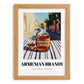 Armenian Brandy – Armenian Urban Café Scene, Armenian Tea Wall Decor, set in oak frame