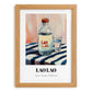 Lao-Lao – on Striped Tablecloth, Laos Spirit Poster, set in oak frame