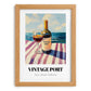 Vintage Port – Portuguese Seaside Café Scene, Portuguese Dessert Wine Painting, set in oak frame