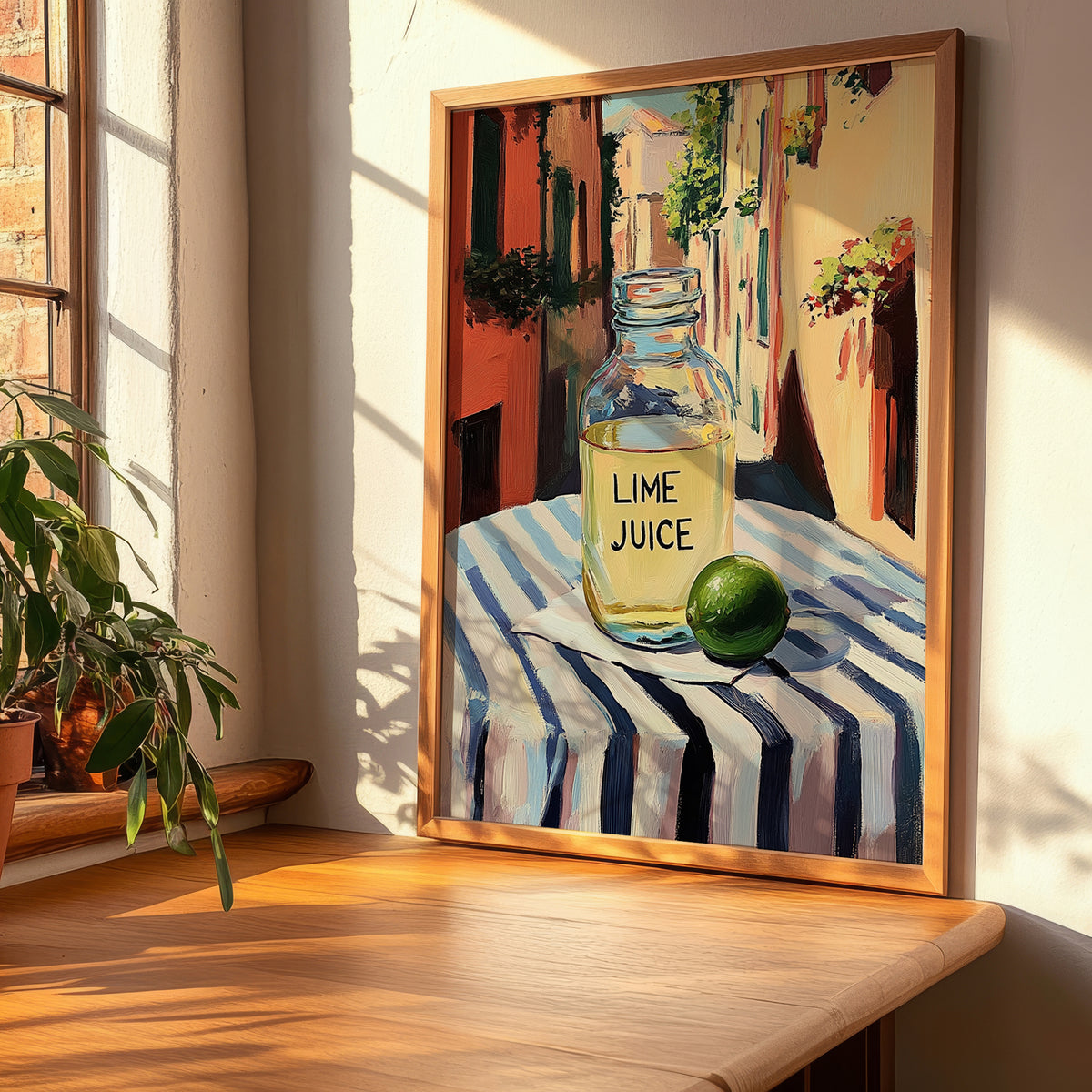 Lime Juice – Italian Street Café Scene, Pantry Still Life, clean layout with no caption