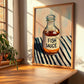 Fish Sauce – on Striped Tablecloth, Grocery Painting, clean layout with no caption
