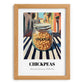 Chickpeas – Italian Outdoor Café Scene, Food Shelf Art, set in oak frame
