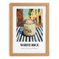 White Rice – Italian Street Café Scene, Shelf Stock Painting, set in oak frame