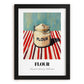 Flour – on Striped Tablecloth, Dough Poster, in sleek black frame