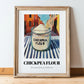 Chickpea Flour – Italian Café on the Corner, Dough Illustration, in wooden frame leaning on the floor