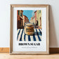 Brown Sugar – Italian Café on the Corner, Sweetener Wall Decor, in wooden frame leaning on the floor
