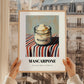 Mascarpone – on Striped Tablecloth, Cheese Print, styled in a charming Paris street view