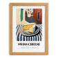 Swiss – Italian Café on the Corner, Cheese Poster, set in oak frame
