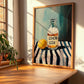 Lemon & Soda – on Striped Tablecloth, Lemonade Poster, clean layout with no caption