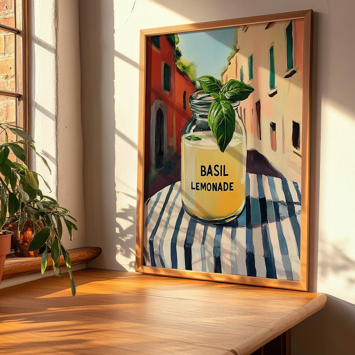 Basil Lemonade – Italian Café on the Corner, Lemonade Wall Painting, clean layout with no caption