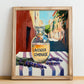 Lavender Lemonade – Italian Café on the Corner, Lemonade Art, no-text version framed in wood