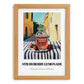 Strawberry Lemonade – Italian Street Café Scene, Lemonade Poster, set in oak frame