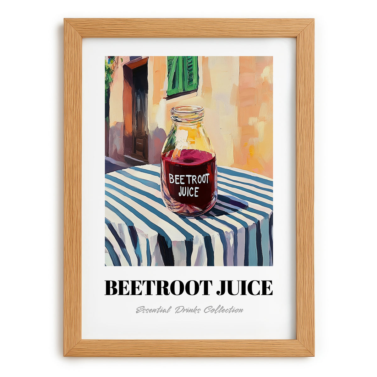 Beetroot Juice – Italian Café on the Corner, Lemonade Art, set in oak frame
