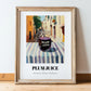 Plum Juice – Italian Street Café Scene, Lemonade Wall Art, in wooden frame leaning on the floor