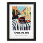 Apricot Jam – Italian Urban Café Scene, Jam Wall Decor, in sleek black frame