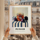Plum Jam – on Striped Tablecloth, Jam Wall Decor, styled in a charming Paris street view