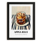 Apple Jelly – on Striped Tablecloth, Jam Wall Decor, in sleek black frame