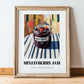 Mixed Berry Jam – Italian Outdoor Café Scene, Jam Wall Decor, in wooden frame leaning on the floor
