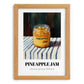 Pineapple Jam – on Striped Tablecloth, Jam Art, set in oak frame