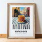 Mango Jam – Italian Street Café Scene, Jam Illustration, in wooden frame leaning on the floor