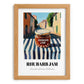 Rhubarb Jam – Italian Street Café Scene, Jam Wall Decor, set in oak frame