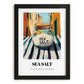 Sea Salt – Italian Café on the Corner, Spices Painting, in sleek black frame