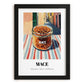Mace – Italian Outdoor Café Scene, Spices Illustration, in sleek black frame
