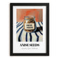 Anise Seeds – on Striped Tablecloth, Spices Still Life, in sleek black frame