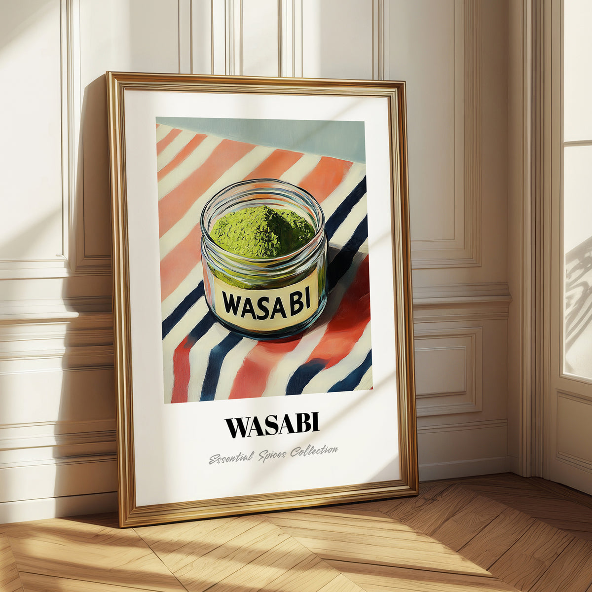 Wasabi – on Striped Tablecloth, Spices Illustration