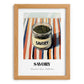Savory – on Striped Tablecloth, Spices Still Life, set in oak frame