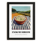 Enoki Mushroom – Green Valley Landscape, Mushrooms Painting, in sleek black frame