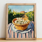 White Currant – Green Valley Landscape, Berries Art, no-text version framed in wood