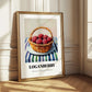 Loganberry – on Striped Tablecloth, Berries Painting