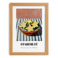 Starfruit – on Striped Tablecloth, Fruit Wall Decor, set in oak frame