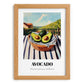 Avocado – Valley Café Scene, Vegetable Poster, set in oak frame