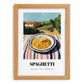 Spaghetti – Hilltop Table Scene, Italian Pasta Poster, set in oak frame