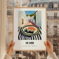 Sushi – White village Street Café Scene, Japanese Food Painting, styled in a charming Paris street view